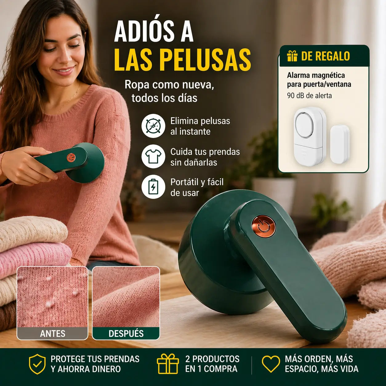 Quita Motas eléctrico + GRATIS Alarma Magnética para Ventanas