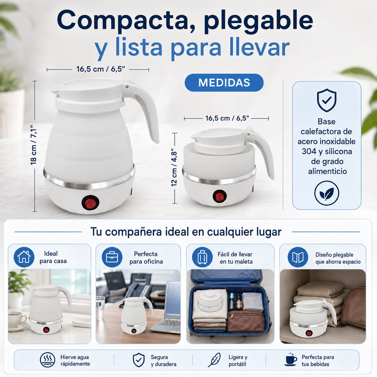 Hervidor Plegable Espacio Inteligente