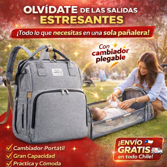 Pañalera Plegable Multifunción (GRIS)