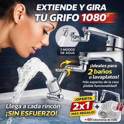 2x1 Extensión de Grifo giratorio para llave de agua  + 🎁REGALO