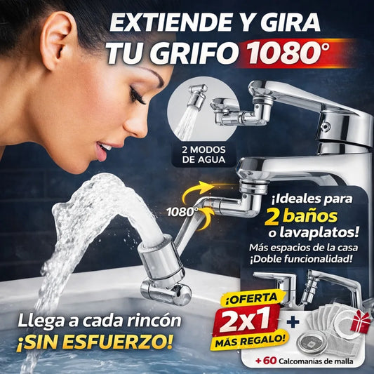 2x1 Extensión de Grifo giratorio para llave de agua  + 🎁REGALO