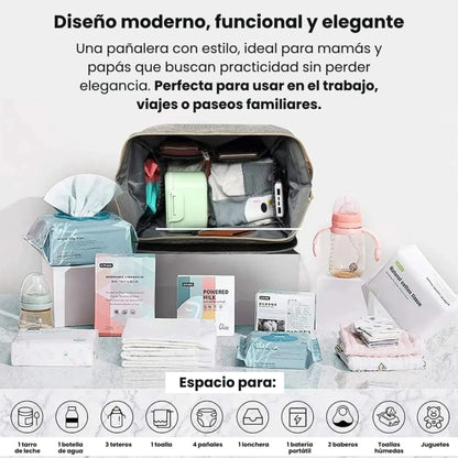 Pañalera Plegable Multifunción (Colores Morado-Rojo-Azul)