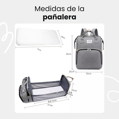Pañalera Plegable Multifunción (GRIS)