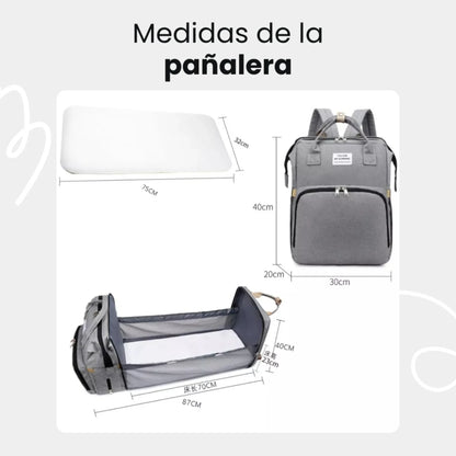 Pañalera Plegable Multifunción (Colores Morado-Rojo-Azul)