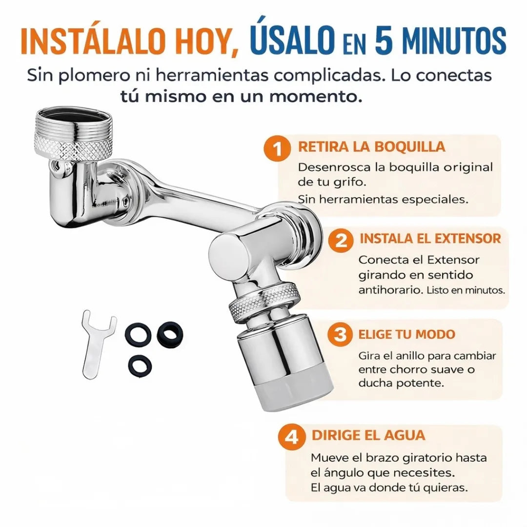 2x1 Extensión de Grifo giratorio para llave de agua  + 🎁REGALO
