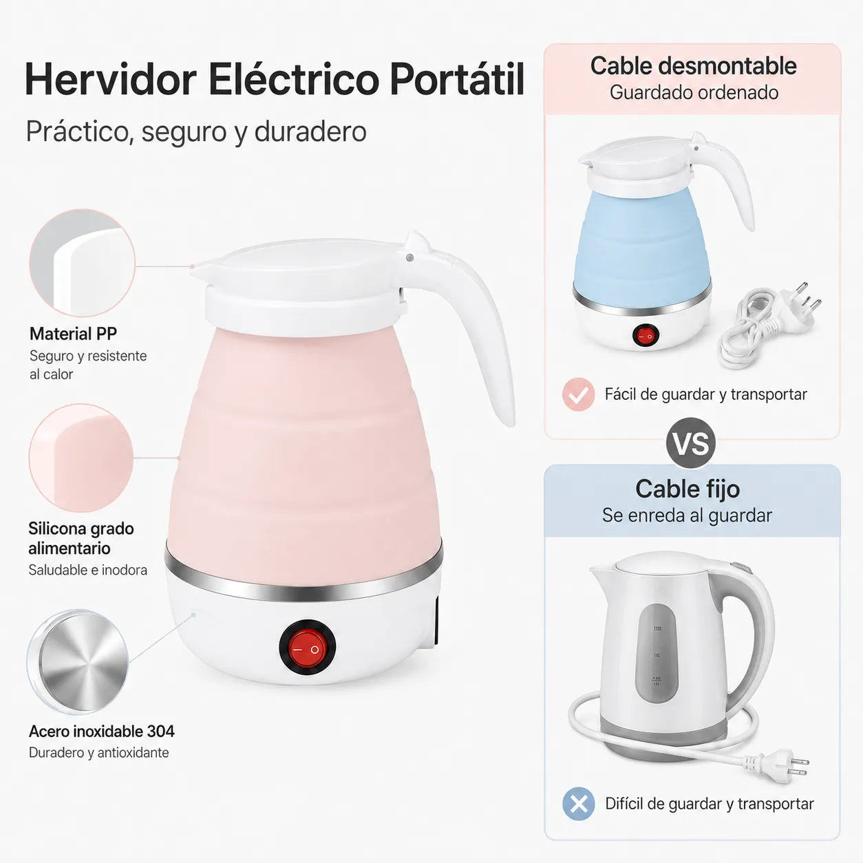 Hervidor Plegable Espacio Inteligente