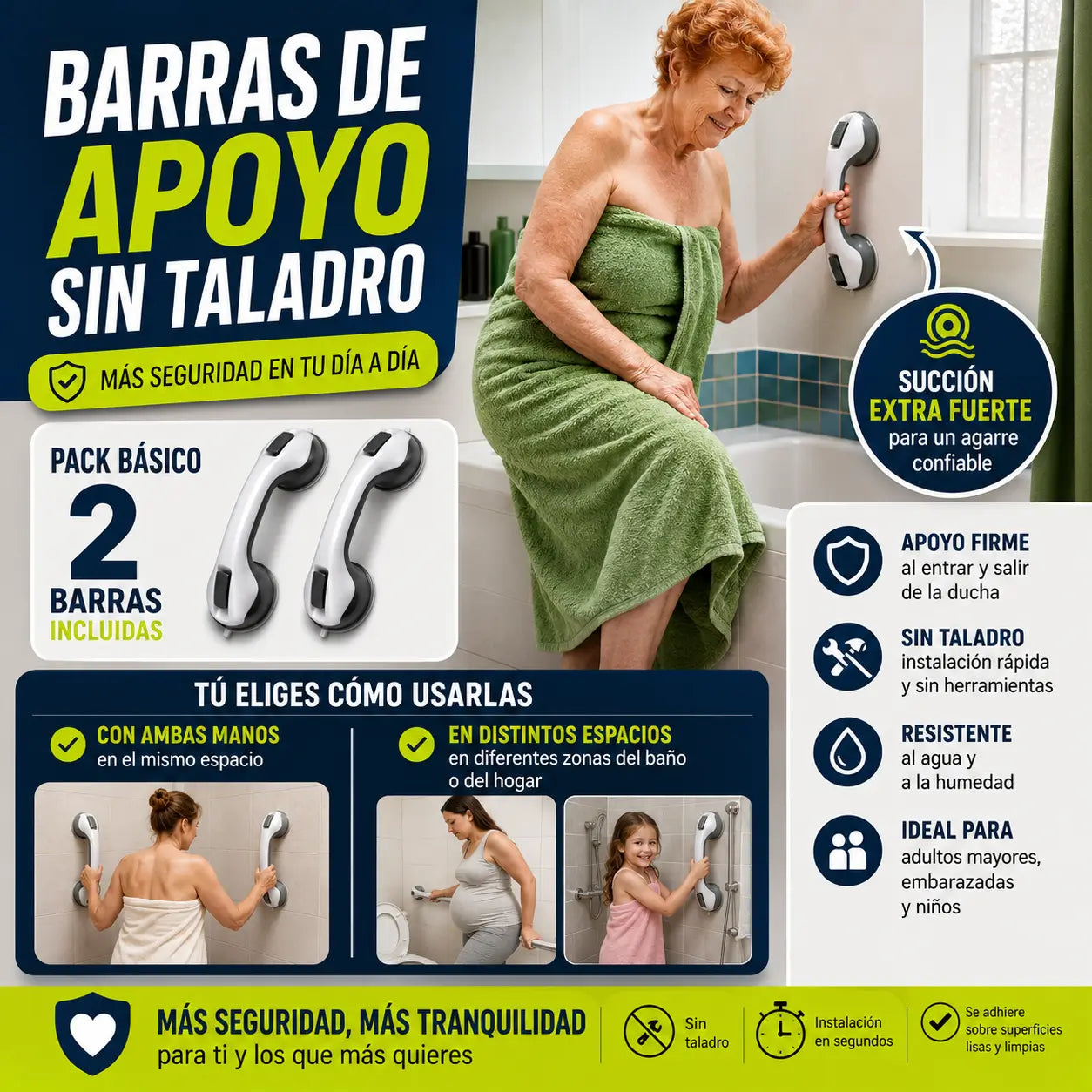 Pack Barras de Apoyo Sin Taladro